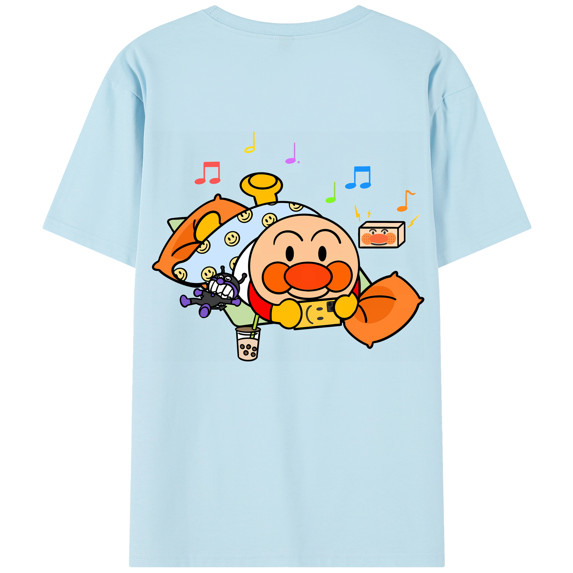 （画像用） アンパンマン Anpanman 綿100％半袖Tシャツ（背面プリント）